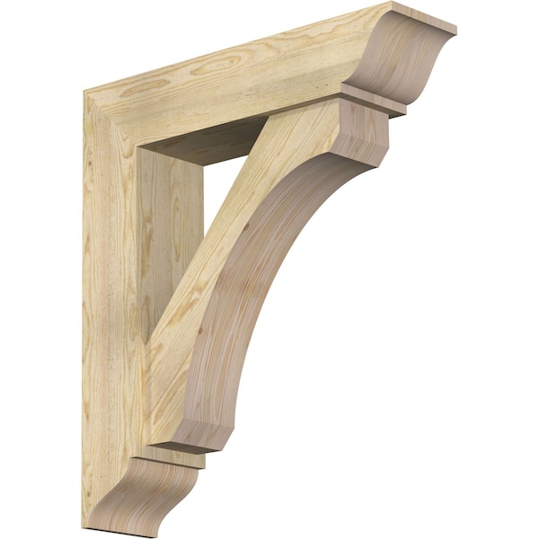 Ekena Millwork Legacy Traditional Rough Sawn Bracket w/ Offset Brace, Douglas Fir, 8"W x 32"D x 36"H BKT0806X32X36LEC01RDF - main